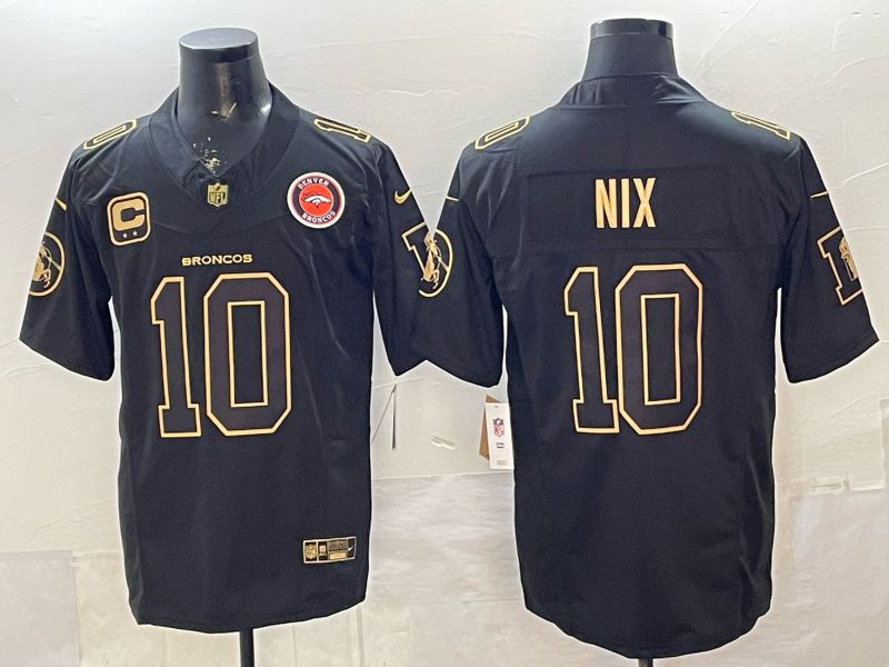 Men 2026 Denver Broncos #10 Nix black gold three generations Nike Limited NFL Jersey style 002->dallas cowboys->NFL Jersey